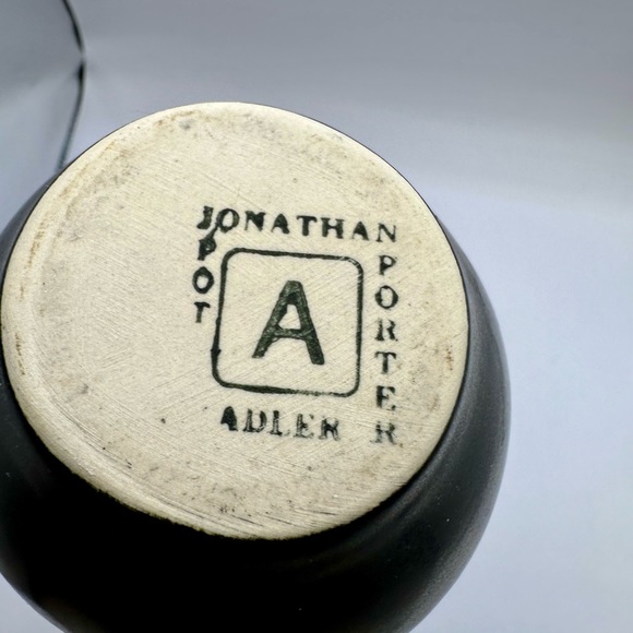 SOLD Jonathan Adler 1990's Pot Au Porter Vase Double-Bulbous - Black - 10” - Picture 5 of 6